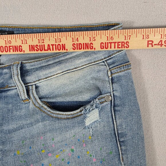 Judy Blue Jeans Womens 13/31 Blue Denim Boyfriend Fit Distressed Stretch - Picture 10 of 16